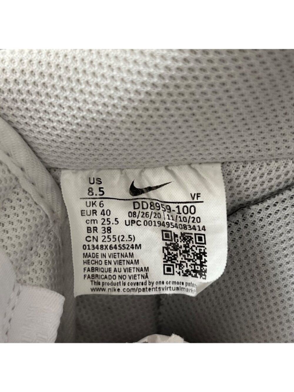 Nike Air Force 1 '07 Triple White Womens 8.5 White Leather Low Top Basketball - Picture 8 of 9